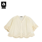 Cropped Schiffli Shirt