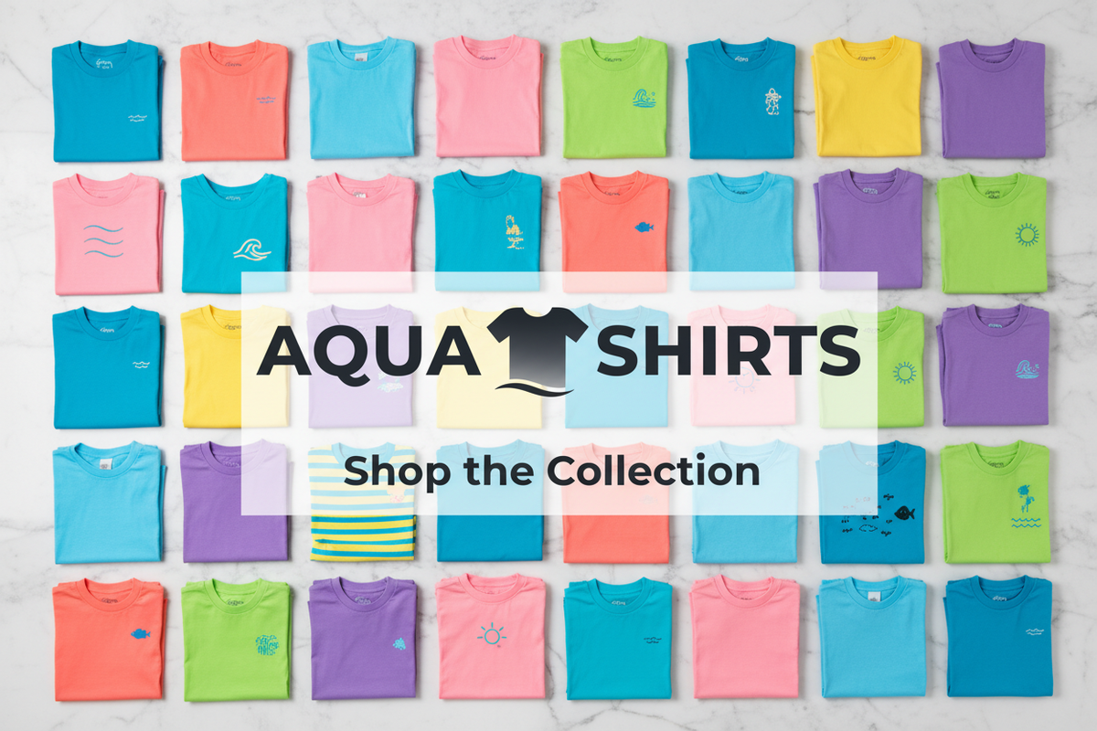 Aqua Shirts - Flat Lay Banner