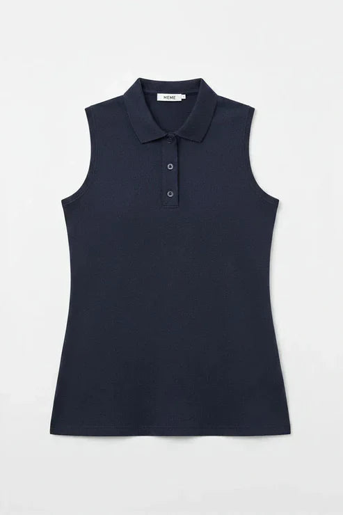 SLEEVELESS POLO TOP FOR WOMEN