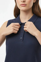 SLEEVELESS POLO TOP FOR WOMEN