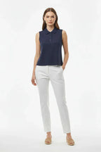 SLEEVELESS POLO TOP FOR WOMEN