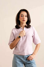 Lilac Knitted Zip POLO (Women)