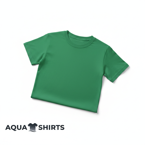 Boys Classic Green Cotton T-Shirt on white background - Aqua Shirts